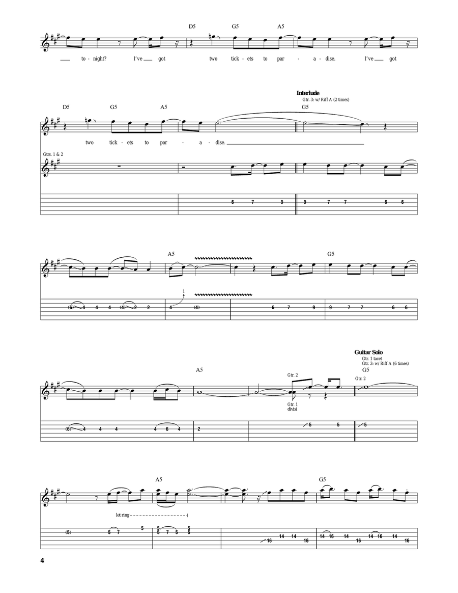 Two Tickets To Paradise Two Tickets To Paradise Acoustic Guitar scores gallery preview page 4