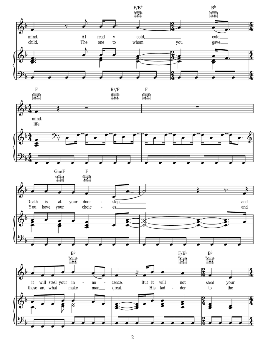Timshel Timshel Piano, Vocal, Guitar scores gallery preview page 2
