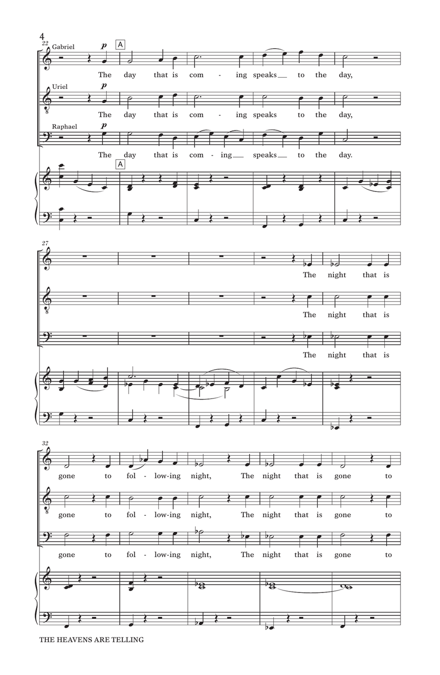 The Heavens Are Telling The Heavens Are Telling 4-Part scores gallery preview page 3