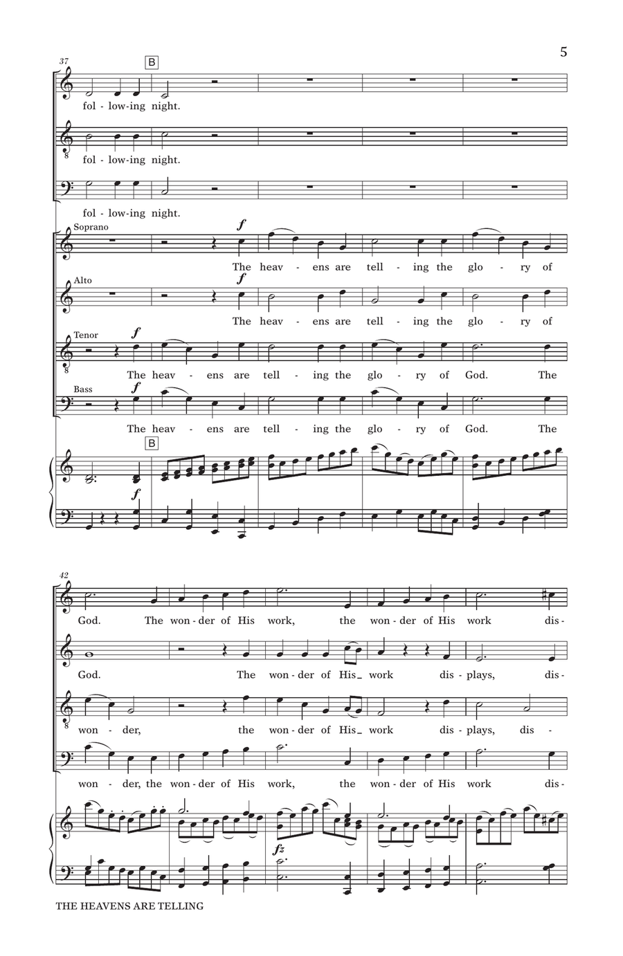 The Heavens Are Telling The Heavens Are Telling 4-Part scores gallery preview page 4