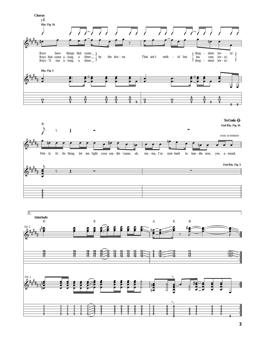 Hard To Handle Acoustic Guitar scores gallery preview page 3