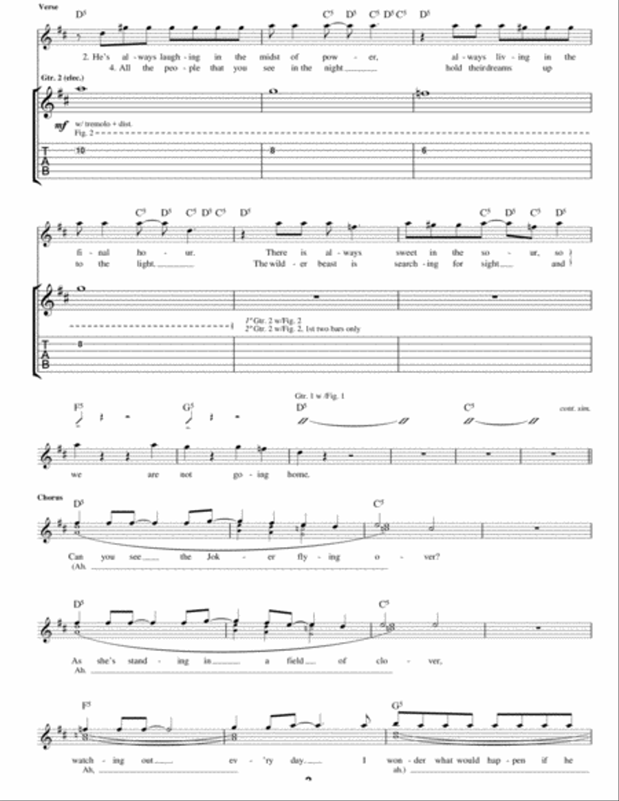 Joker And The Thief Guitar Tablature scores gallery preview page 3