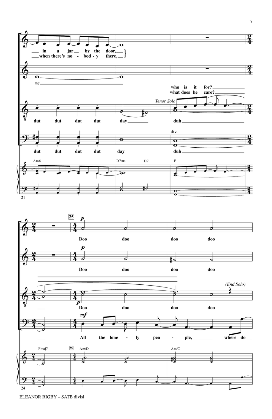 Eleanor Rigby Eleanor Rigby 4-Part scores gallery preview page 5