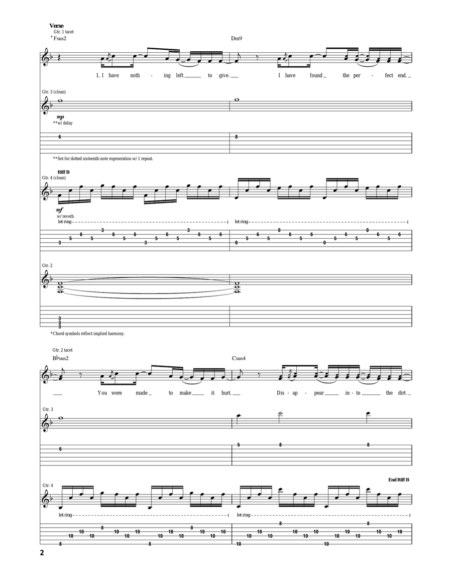 Dear Agony Dear Agony Acoustic Guitar scores gallery preview page 2