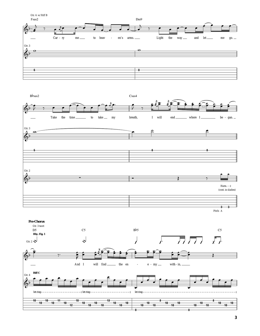 Dear Agony Dear Agony Acoustic Guitar scores gallery preview page 3