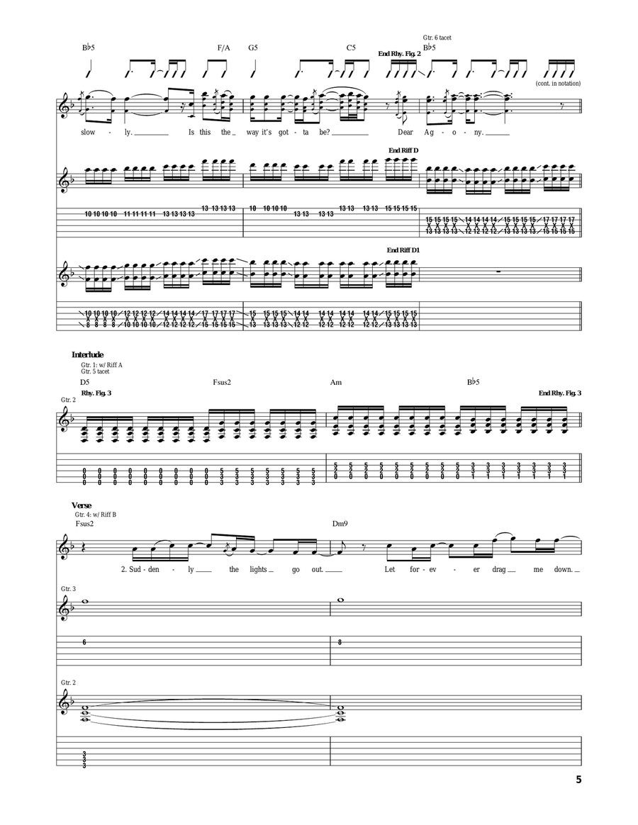 Dear Agony Dear Agony Acoustic Guitar scores gallery preview page 5