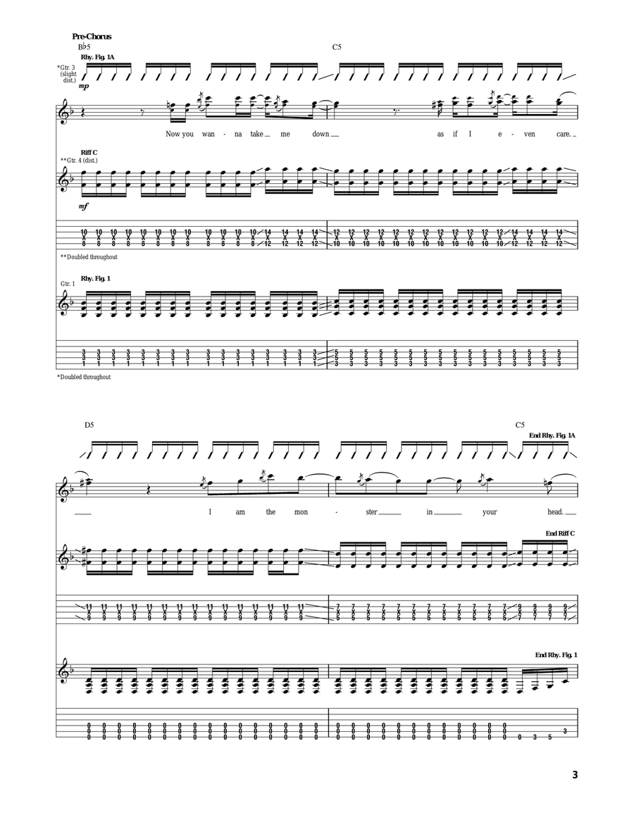 Lights Out Lights Out Acoustic Guitar scores gallery preview page 3