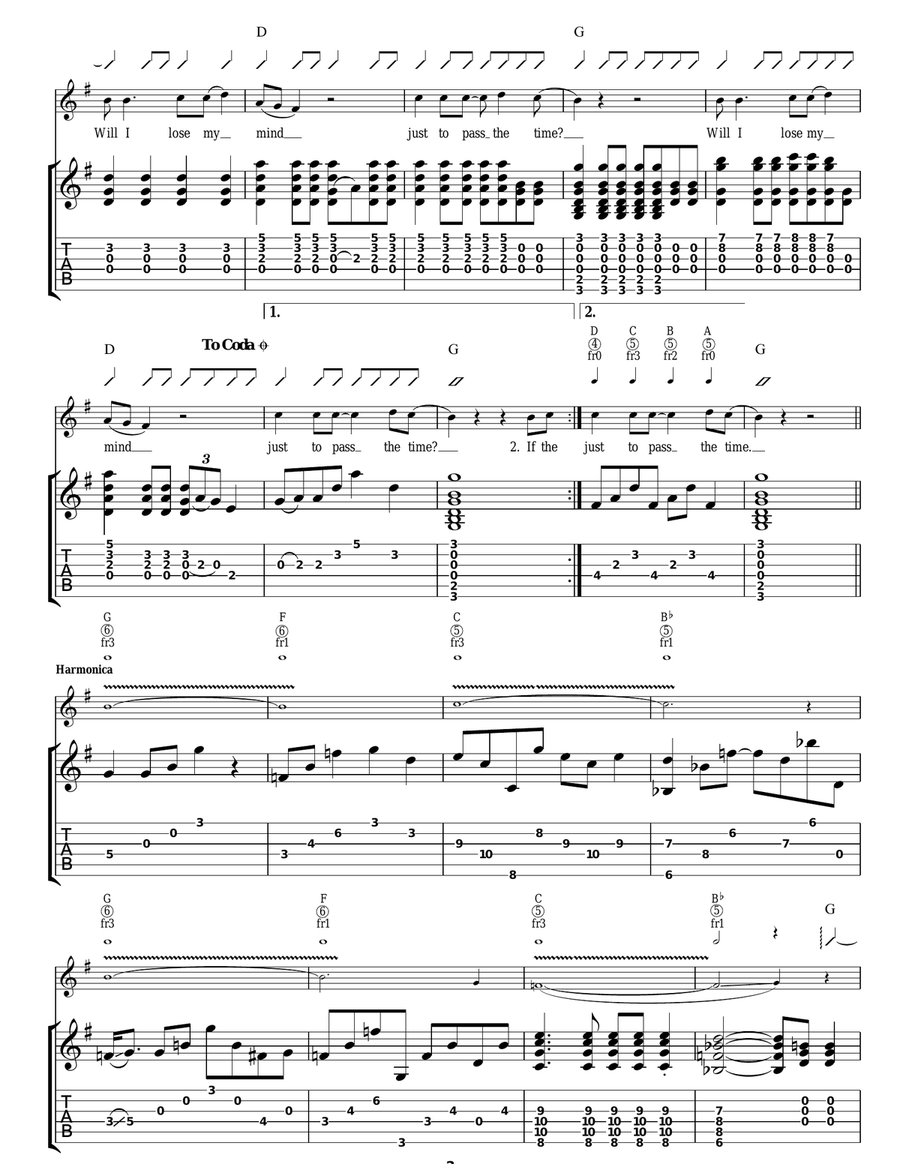 If The Day Was Any Longer Guitar Tablature scores gallery preview page 2
