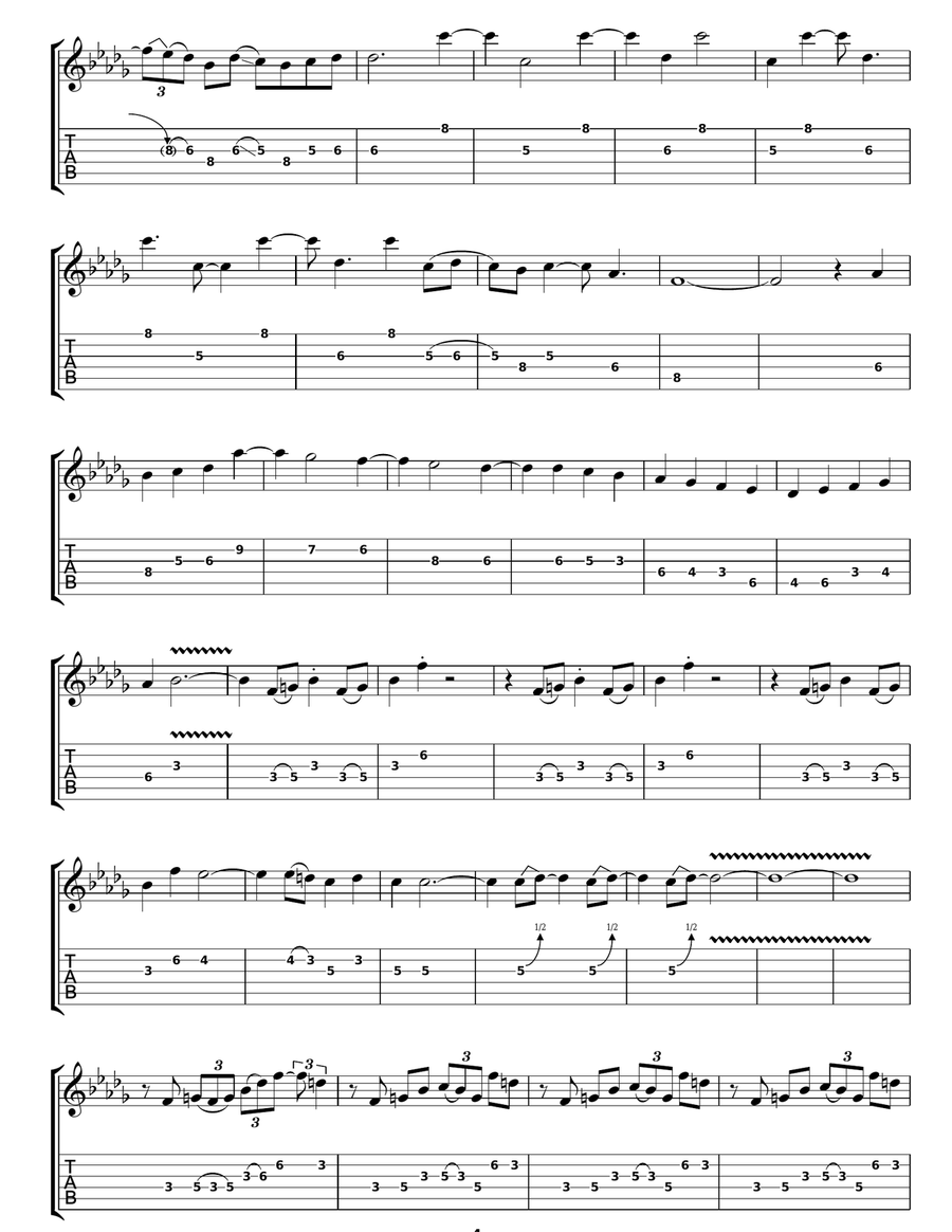 It's Happened Before, It'll Happen Again Guitar Tablature scores gallery preview page 4