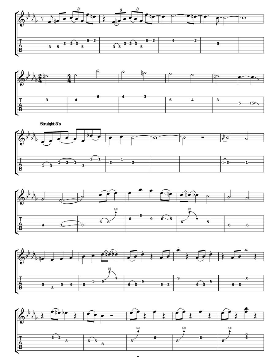 It's Happened Before, It'll Happen Again Guitar Tablature scores gallery preview page 5