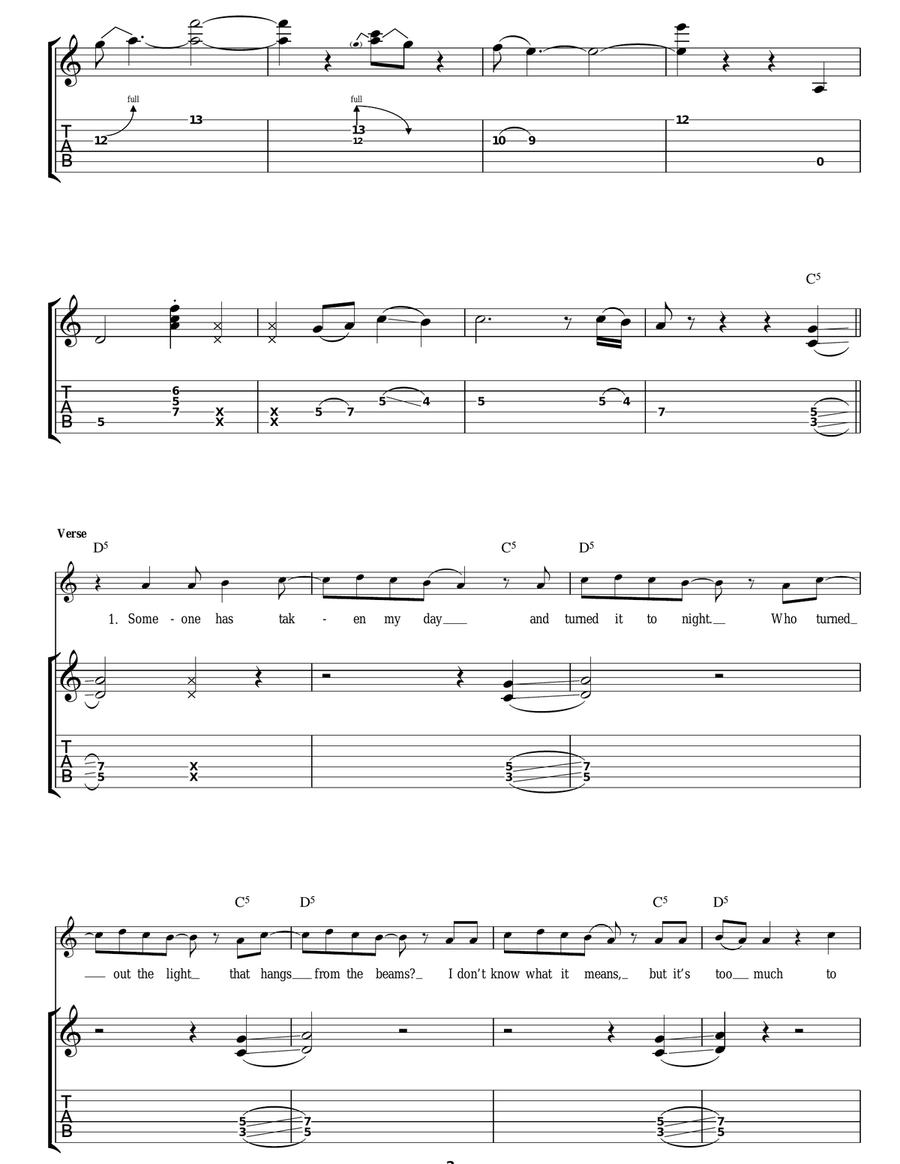 On The Boards On The Boards Guitar Tablature scores gallery preview page 2