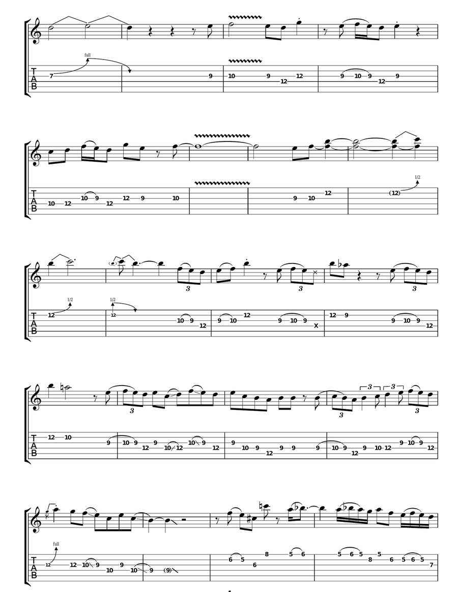 On The Boards On The Boards Guitar Tablature scores gallery preview page 4