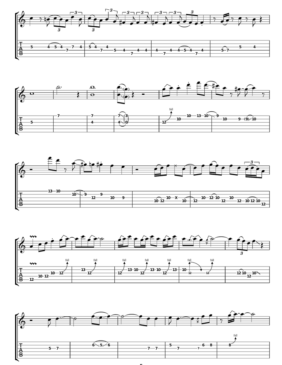 On The Boards On The Boards Guitar Tablature scores gallery preview page 5