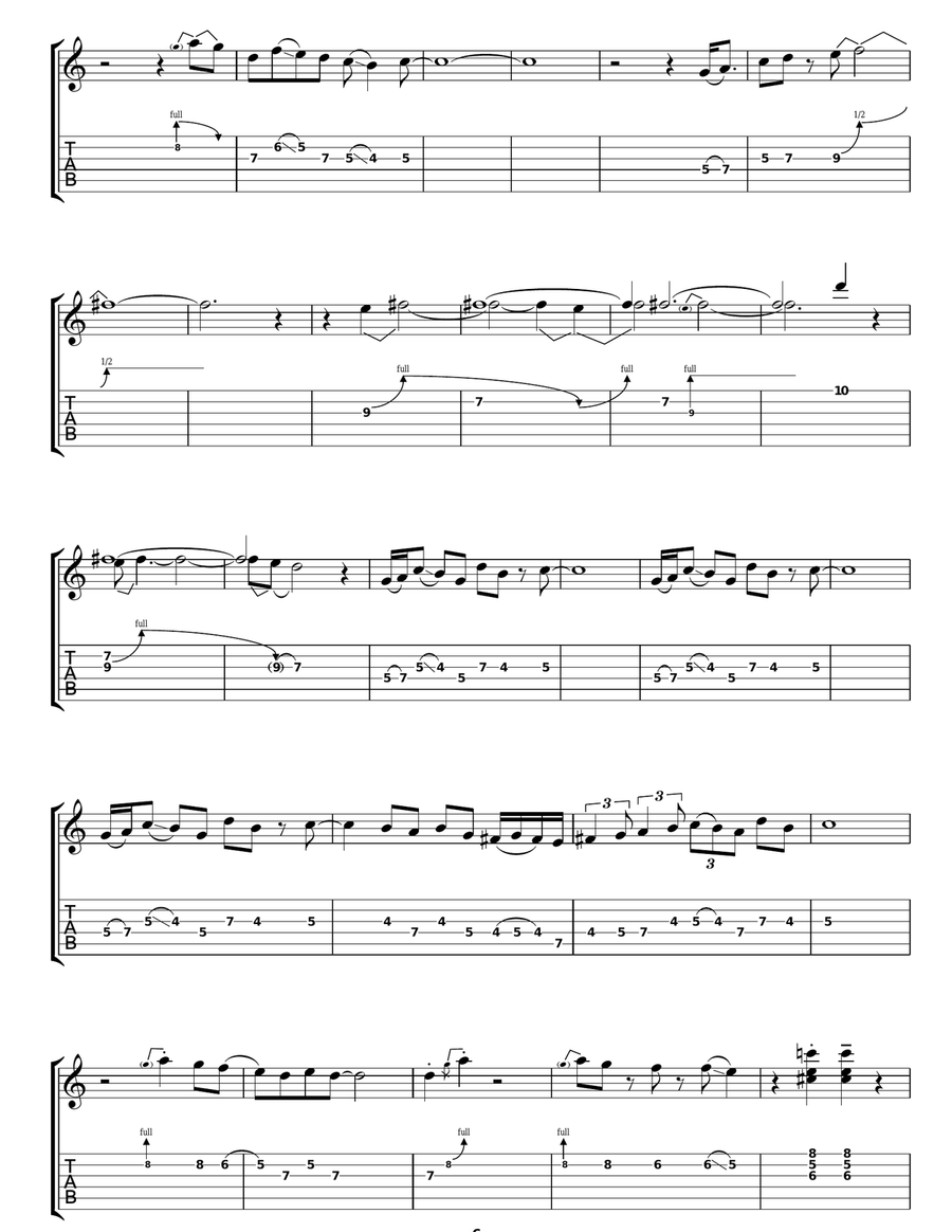 On The Boards On The Boards Guitar Tablature scores gallery preview page 6