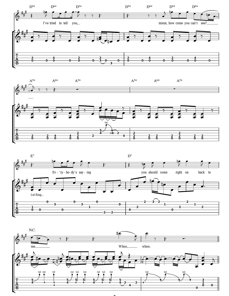 Railway And Gun Railway And Gun Guitar Tablature scores gallery preview page 5