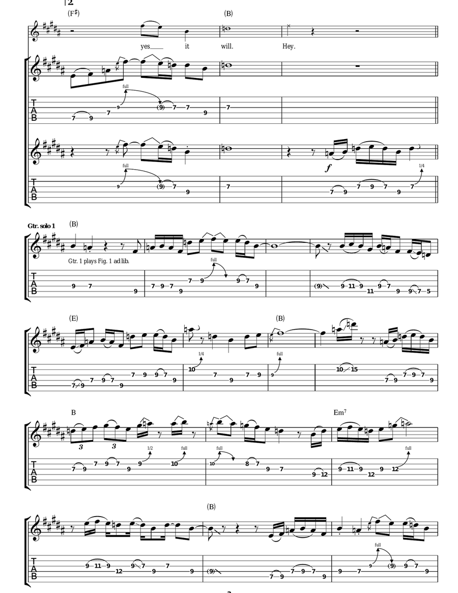 Same Old Story Same Old Story Guitar Tablature scores gallery preview page 3