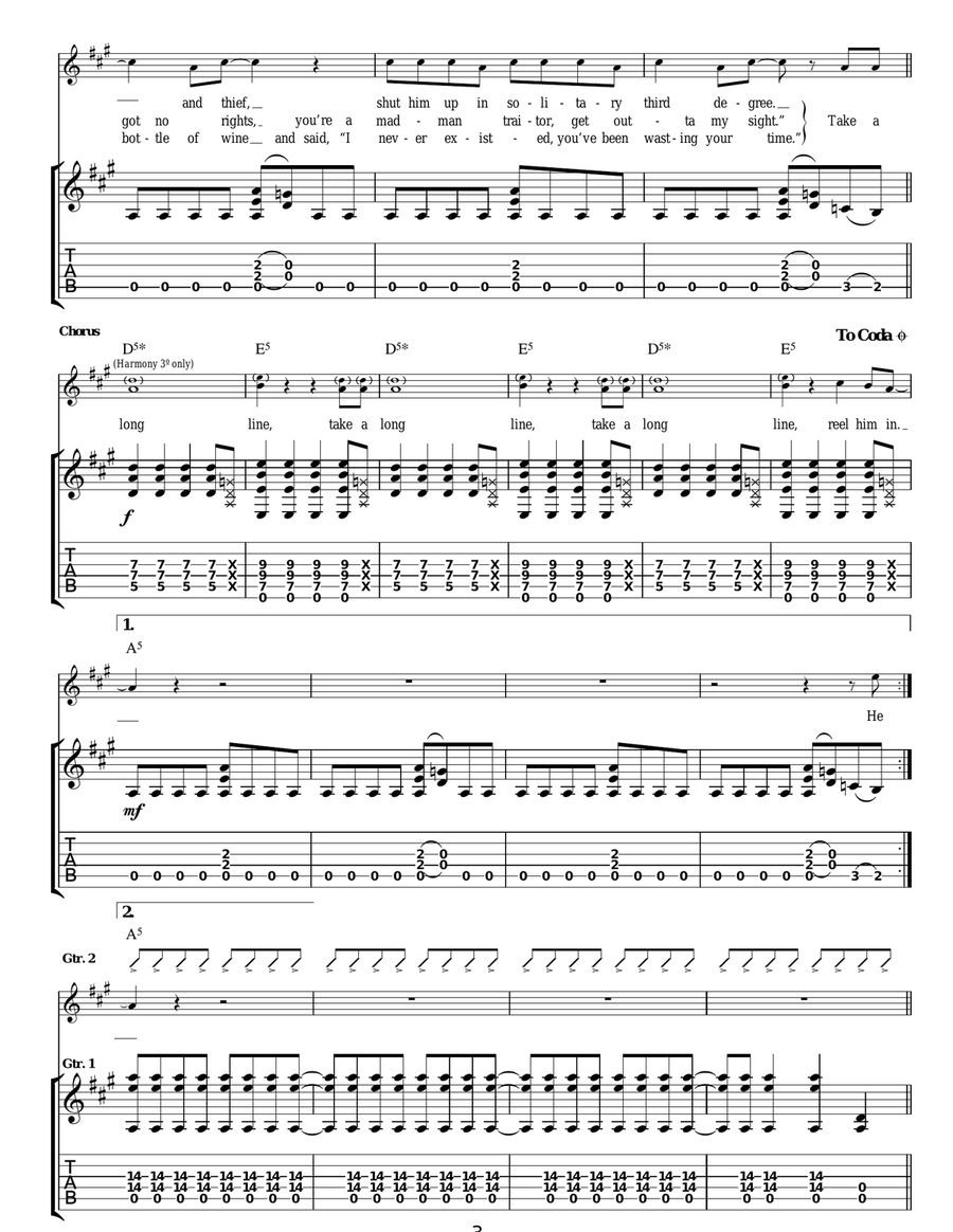 Take A Long Line Take A Long Line Acoustic Guitar scores gallery preview page 3