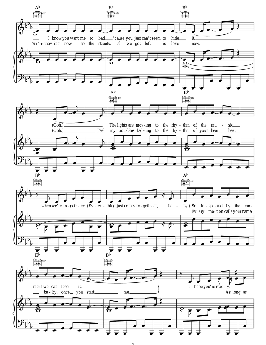 All Night Long All Night Long Piano, Vocal, Guitar scores gallery preview page 2