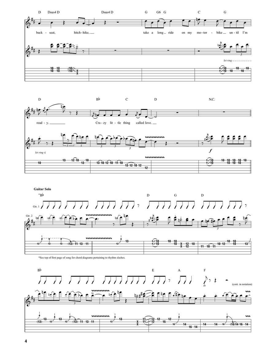Crazy Little Thing Called Love Acoustic Guitar scores gallery preview page 4