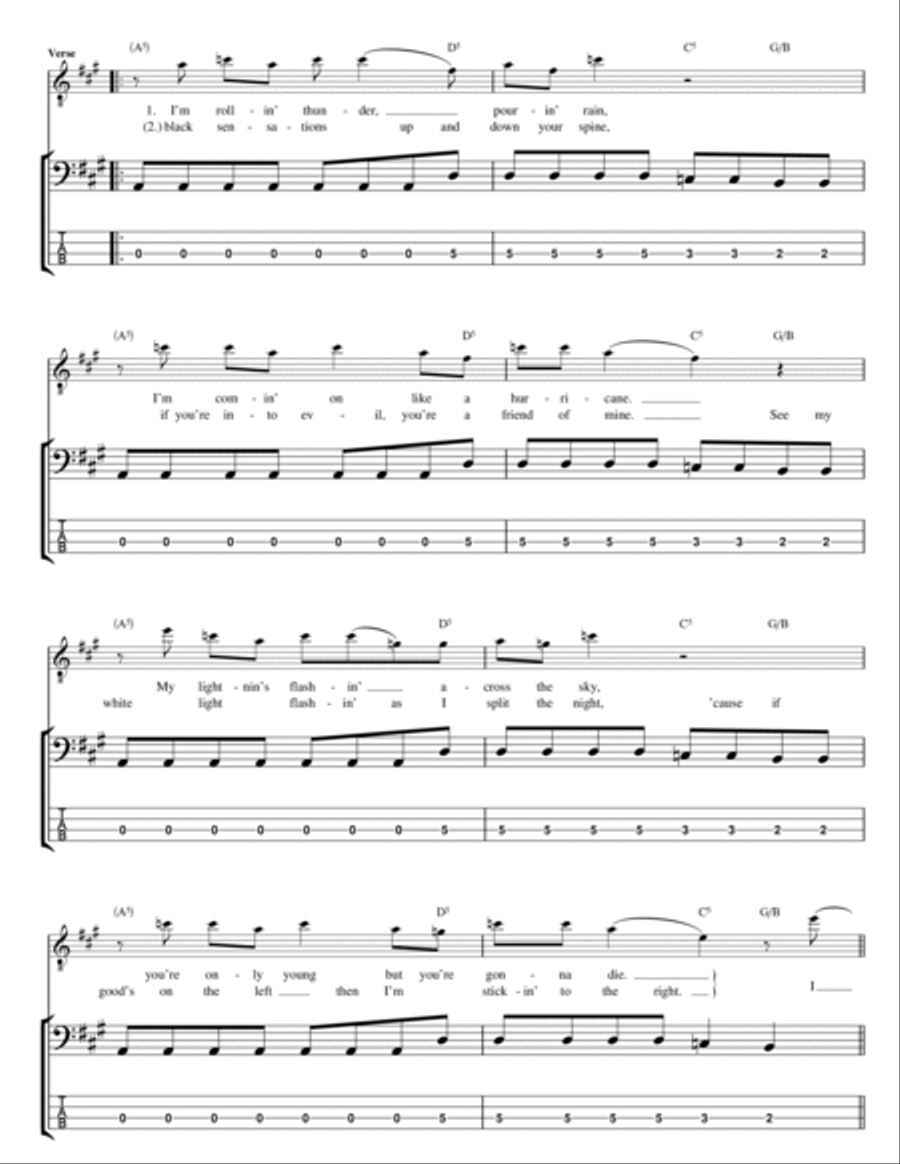 Hells Bells Guitar Tablature scores gallery preview page 2