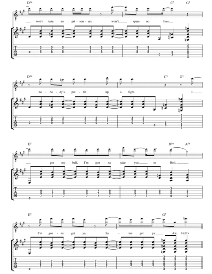 Hells Bells Electric Guitar scores gallery preview page 3