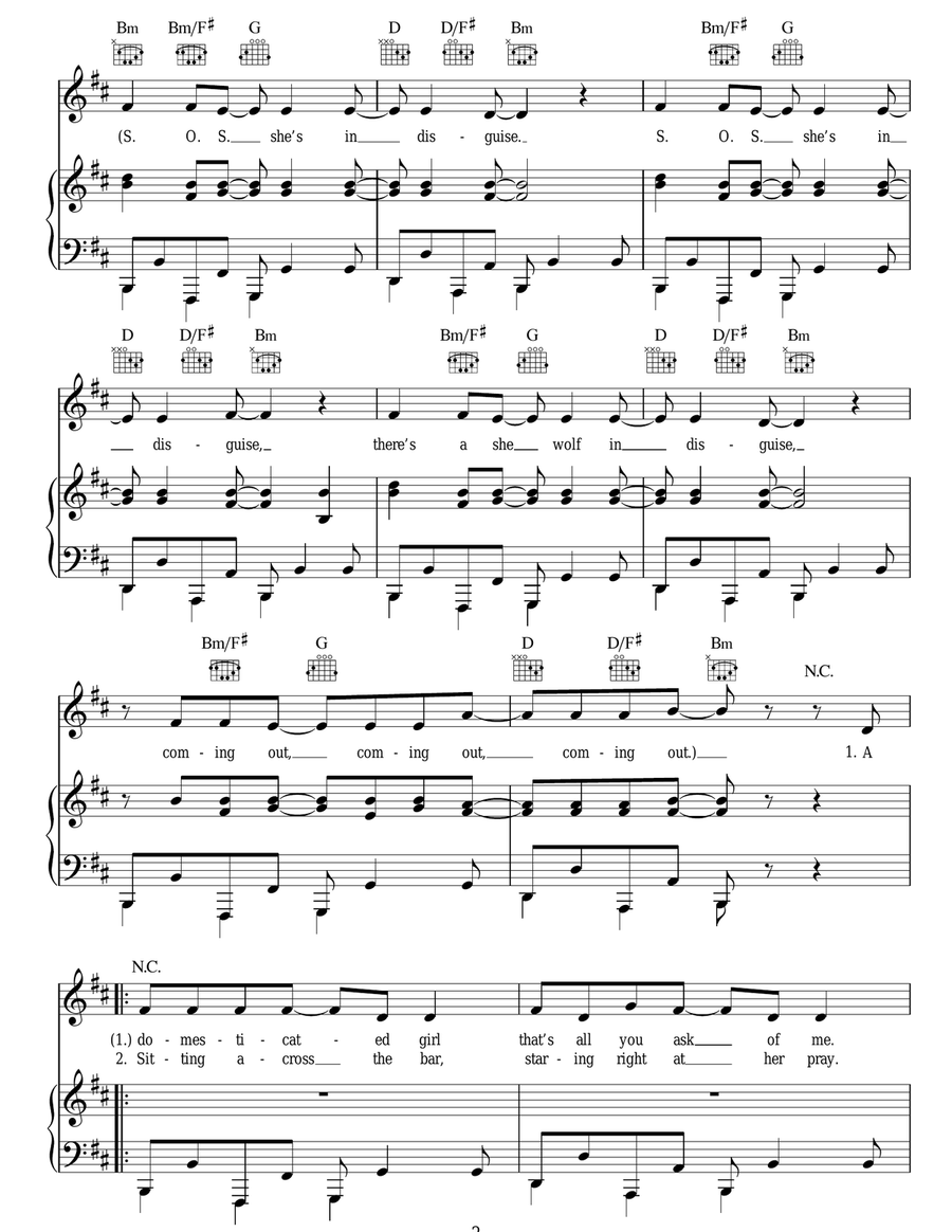 She Wolf Acoustic Guitar scores gallery preview page 2