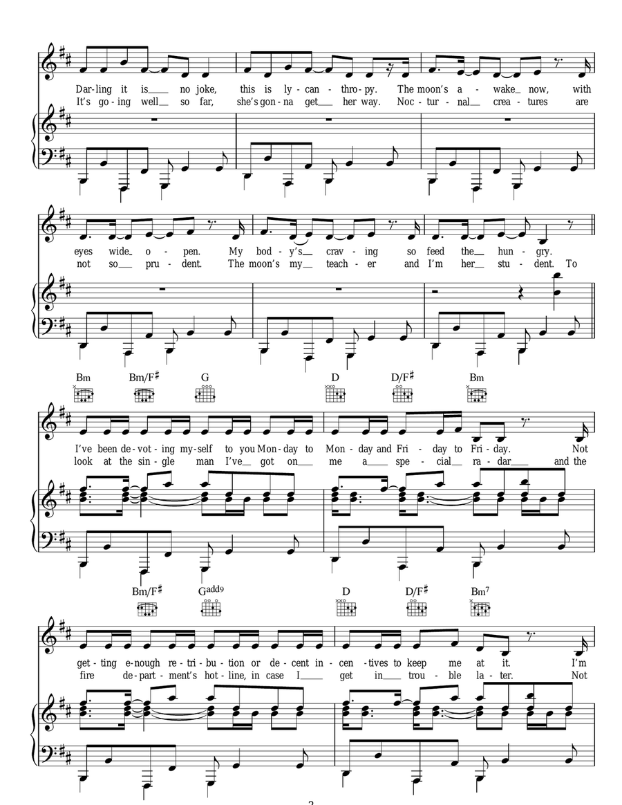 She Wolf Acoustic Guitar scores gallery preview page 3