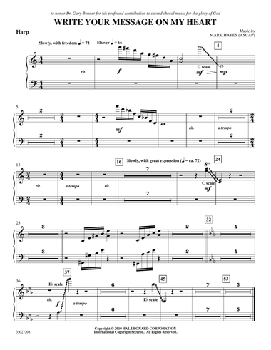 Write Your Message On My Heart - Harp