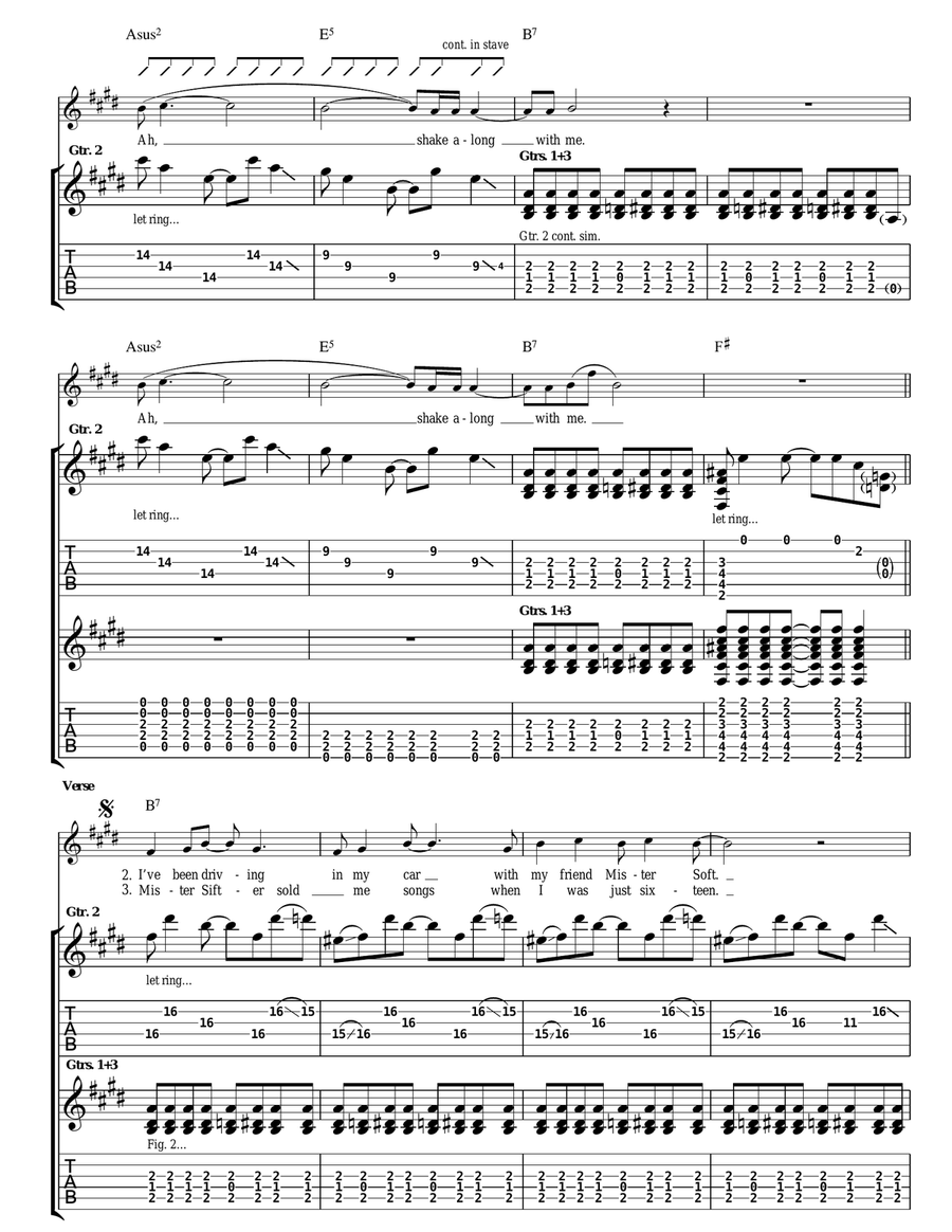 Shakermaker Shakermaker Guitar Tablature scores gallery preview page 3