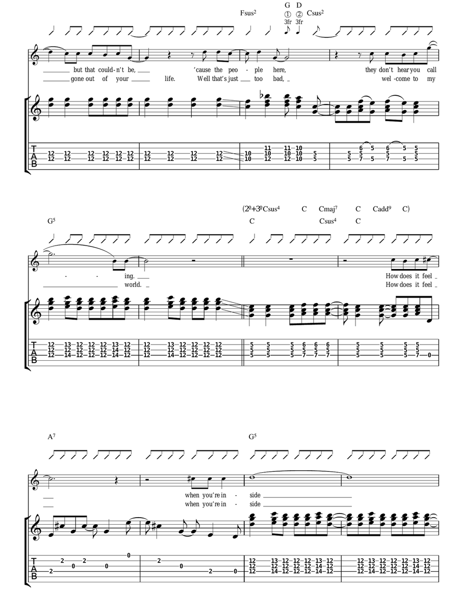 Up In The Sky Up In The Sky Guitar Tablature scores gallery preview page 3