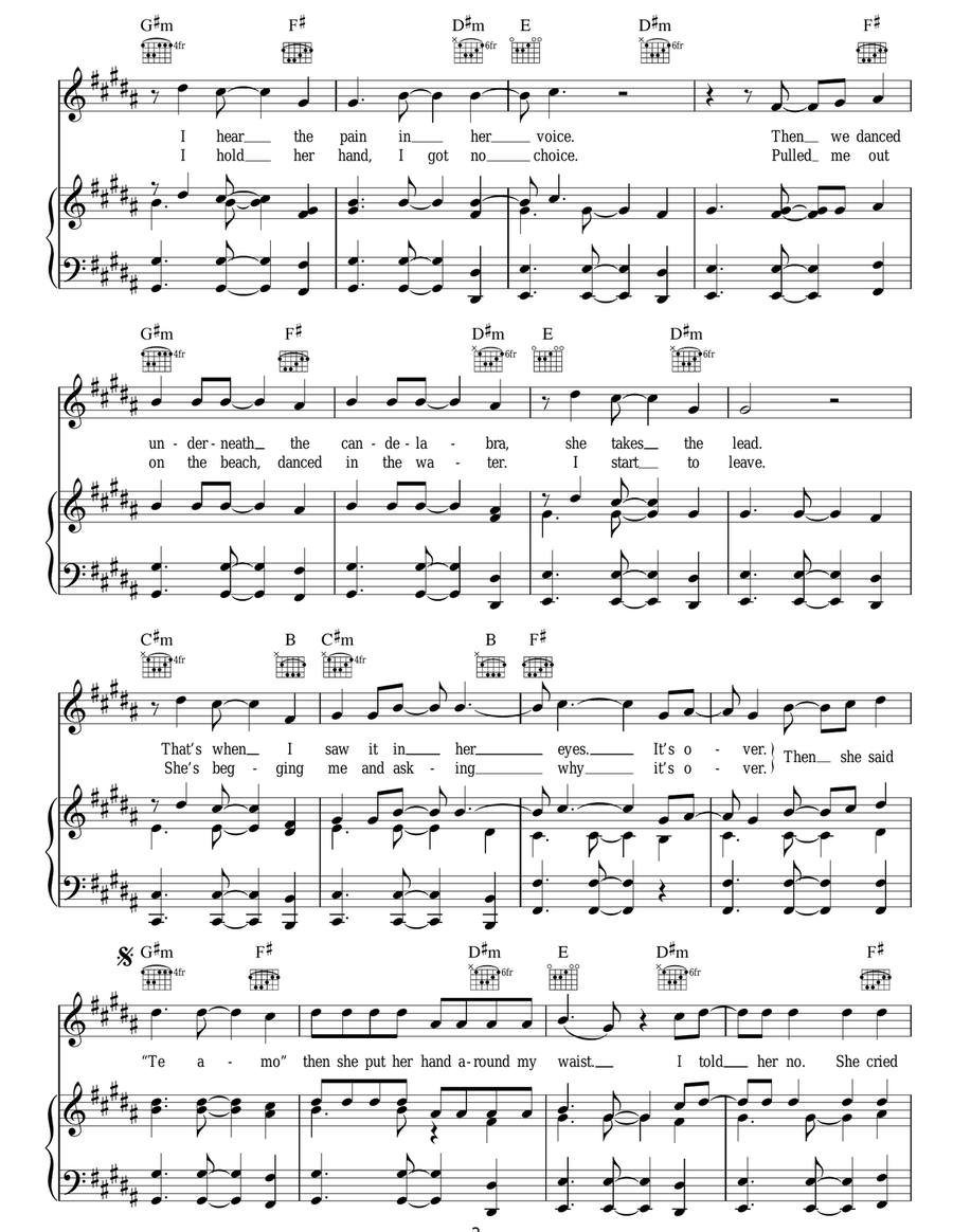Te Amo Te Amo Acoustic Guitar scores gallery preview page 2