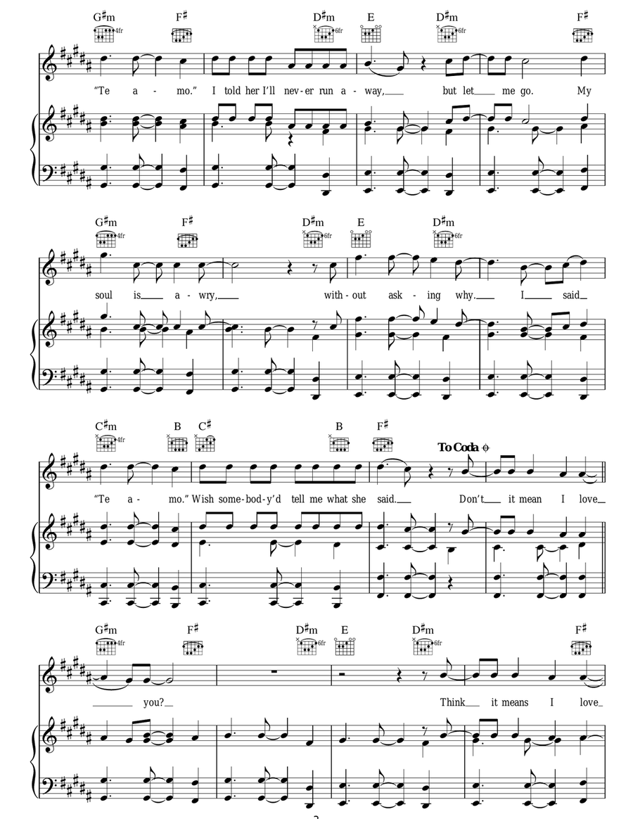 Te Amo Te Amo Acoustic Guitar scores gallery preview page 3