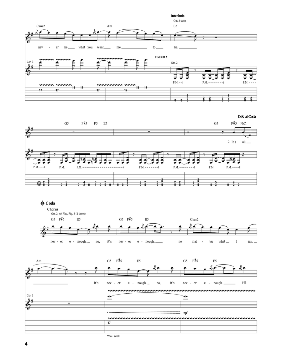 Never Enough Never Enough Acoustic Guitar scores gallery preview page 4