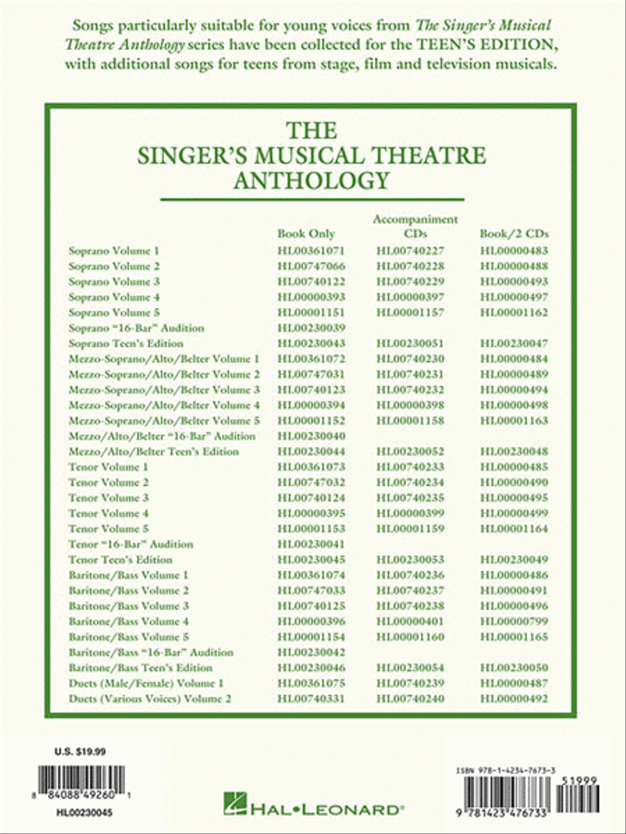 The Singer's Musical Theatre Anthology – Teen's Edition Tenor Voice scores gallery preview page 2