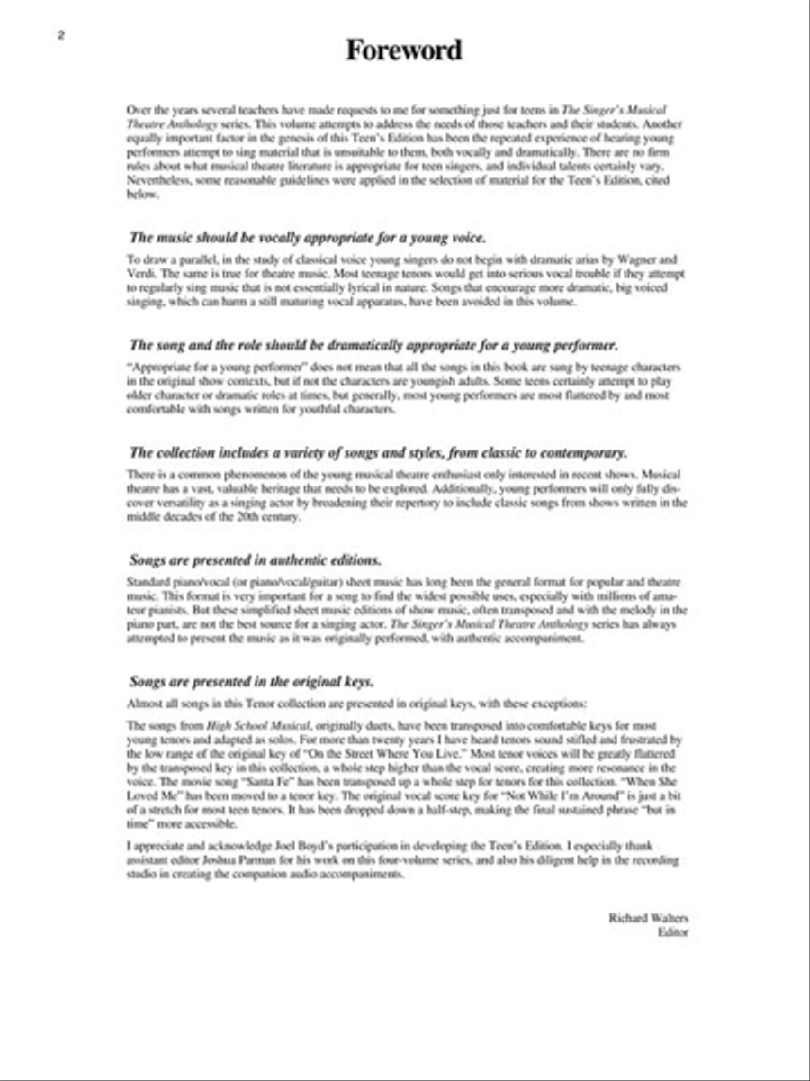 The Singer's Musical Theatre Anthology – Teen's Edition Tenor Voice scores gallery preview page 4