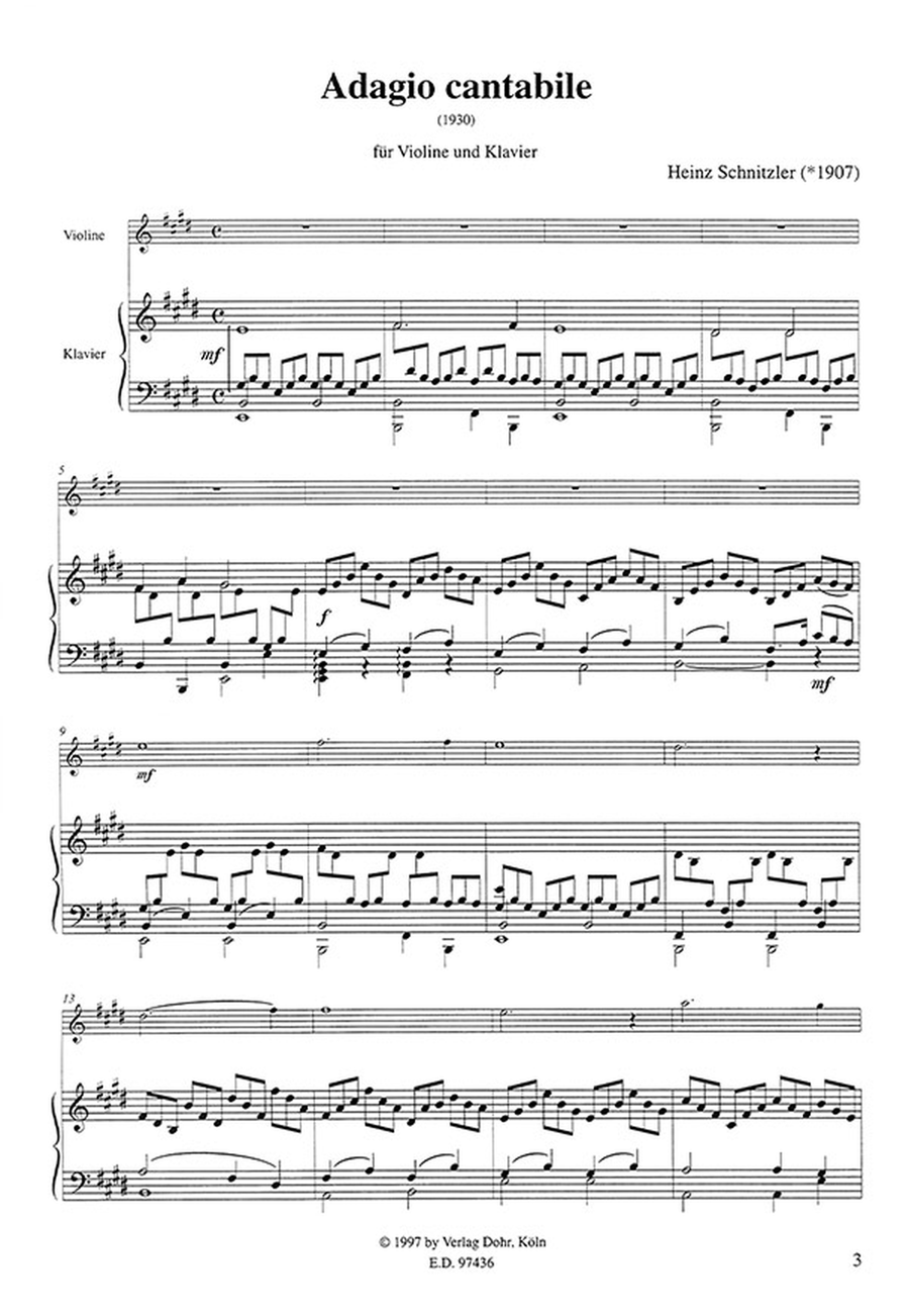 Adagio cantabile für Violine und Klavier (1930) Violin Solo scores gallery preview page 2
