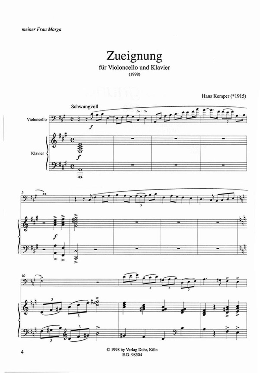 Zueignung für Violoncello und Klavier (1998) Piano Accompaniment scores gallery preview page 2