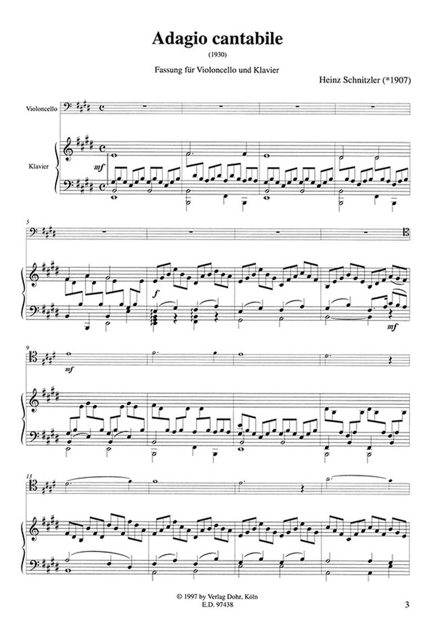 Adagio cantabile Fassung für Violoncello und Klavier (1930) Piano Accompaniment scores gallery preview page 2