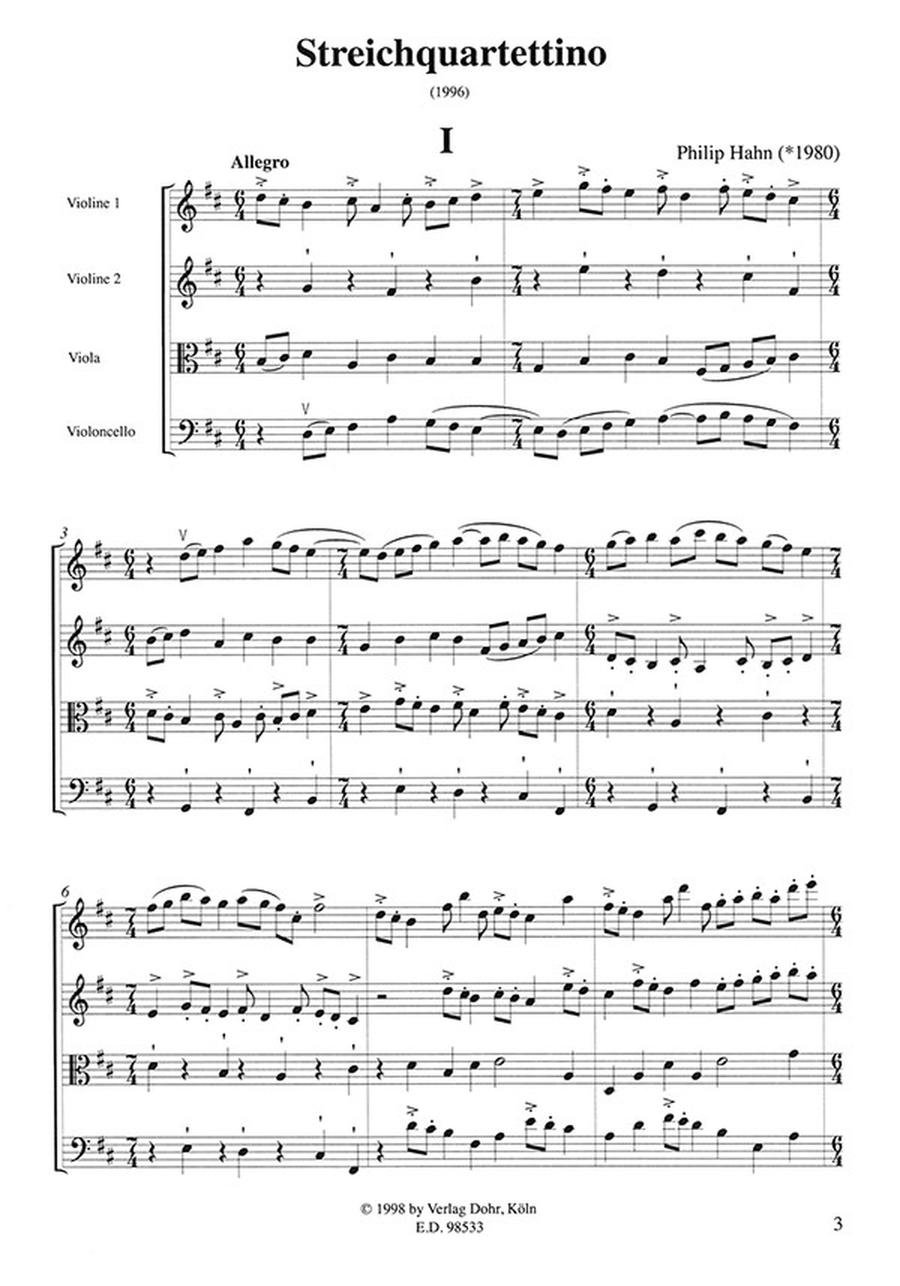 Streichquartettino (1996) String Quartet scores gallery preview page 2