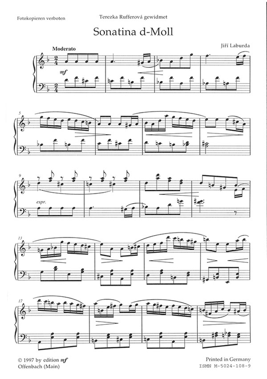 Sonatina per Pianoforte d-Moll Piano Solo scores gallery preview page 2