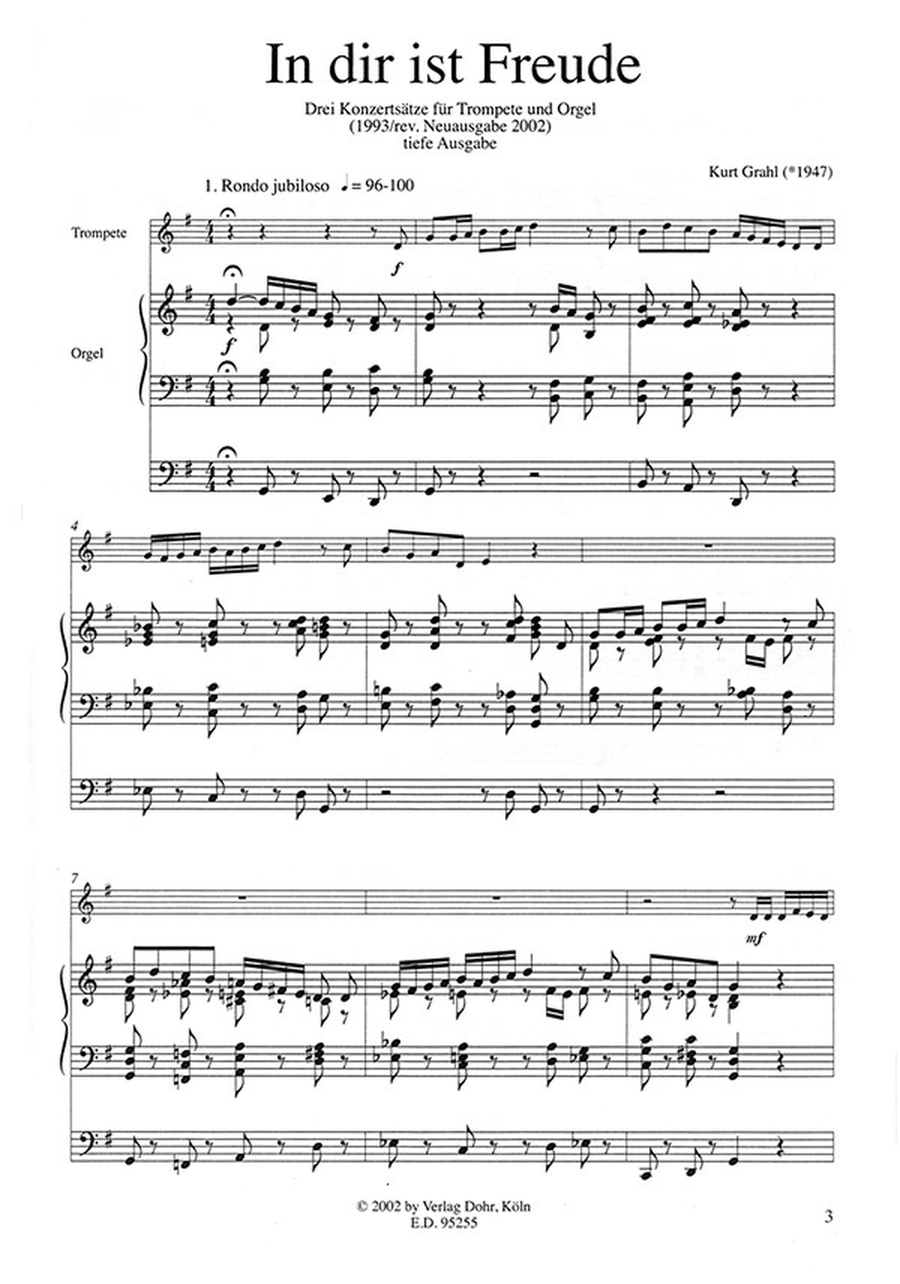 In dir ist Freude (1993/2002) -Drei Konzertsätze für Trompete (B/C) und Orgel- (