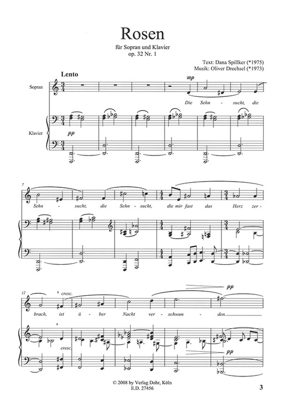 Drei Lieder auf Texte von Dana Spillker op. 32 (Fassung für Sopran und Klavier) Soprano Voice scores gallery preview page 2