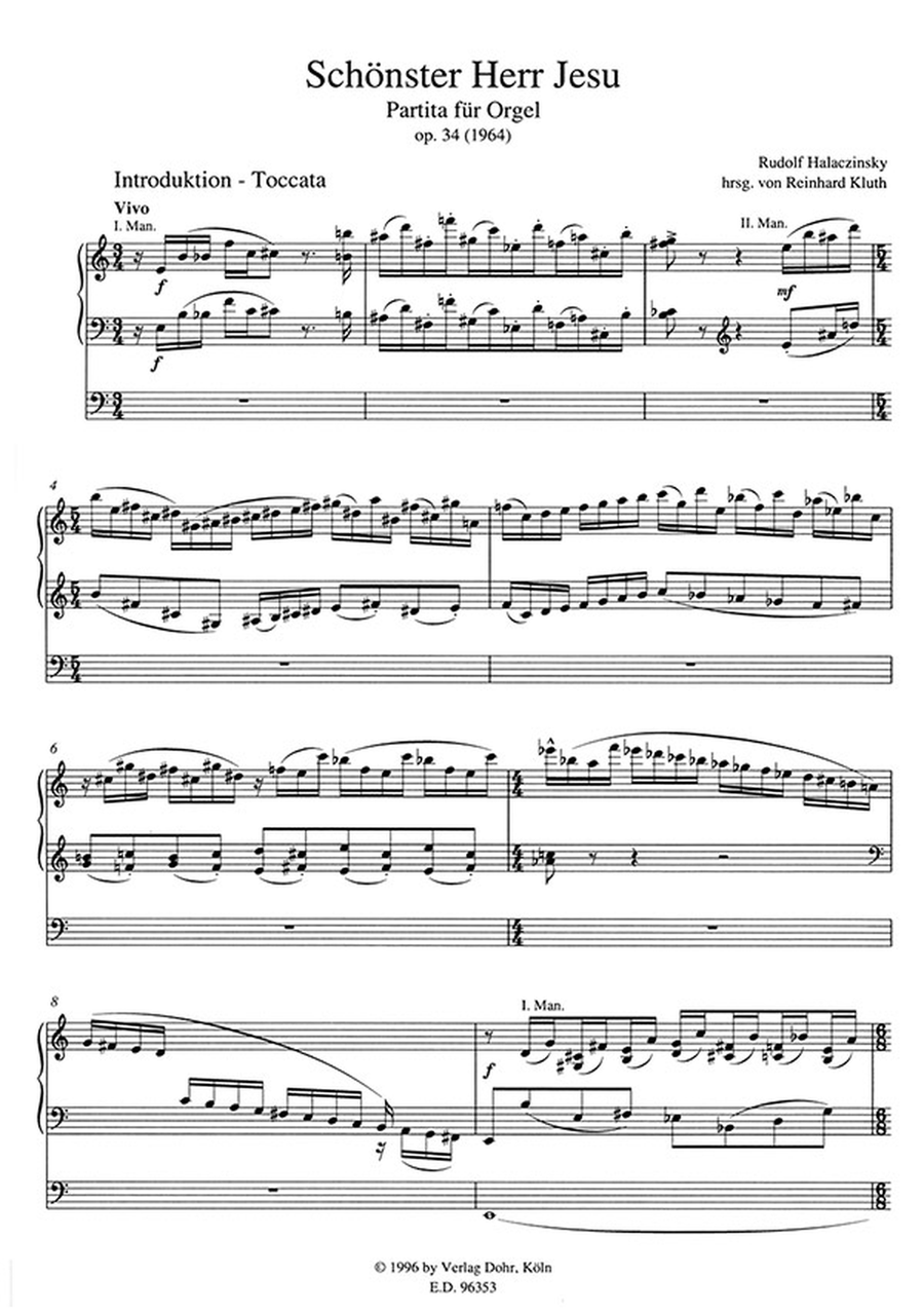 Schönster Herr Jesu op. 34 (1964) -Partita für Orgel- Organ scores gallery preview page 2