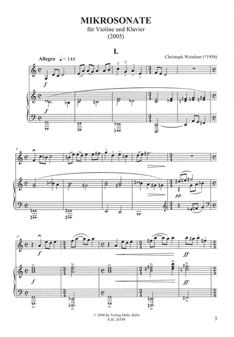 Mikrosonate für Violine und Klavier (2005) Violin Solo scores gallery preview page 2