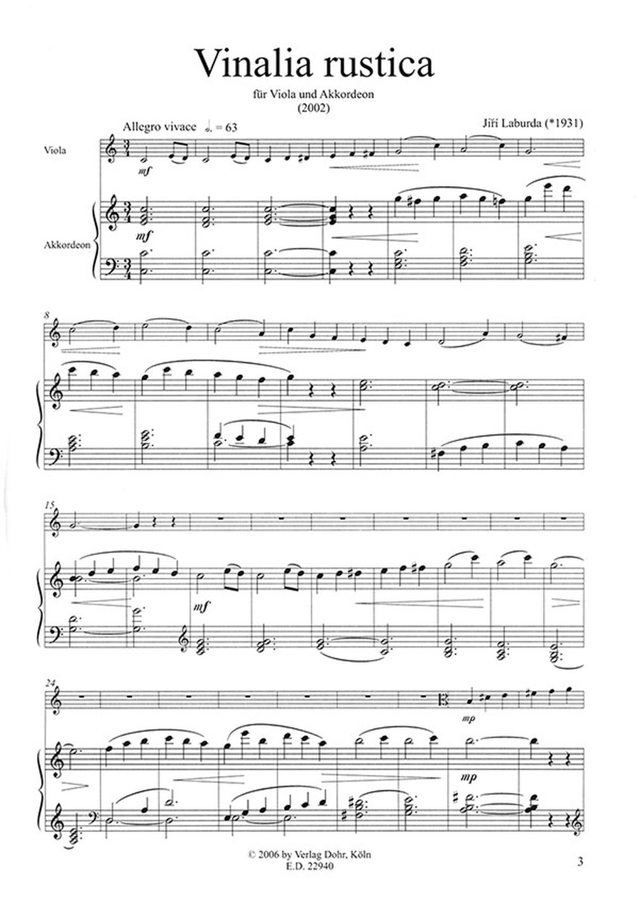 Vinalia rustica für Viola und Akkordeon (2002) Viola scores gallery preview page 2