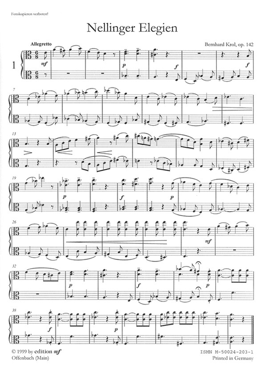 Nellinger Elegien per due Viole op. 142 Performance Score scores gallery preview page 2