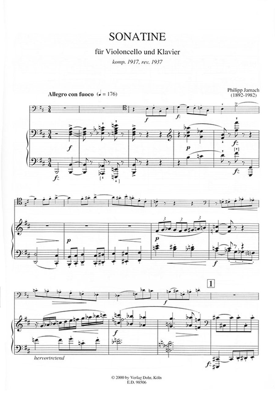 Sonatine für Violoncello und Klavier (1917/1937) Piano Accompaniment scores gallery preview page 2