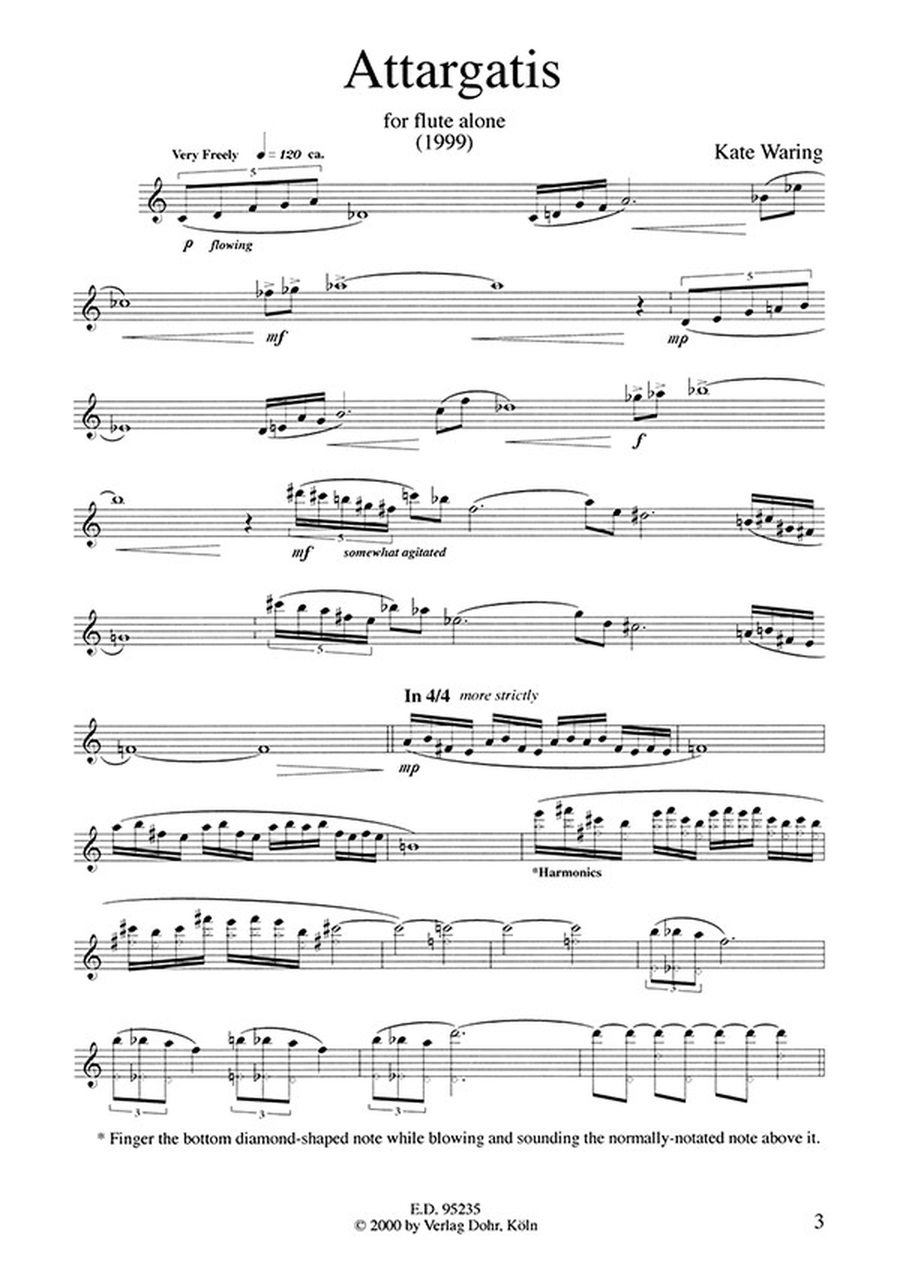 Attargatis for flute alone (1999) Flute scores gallery preview page 2