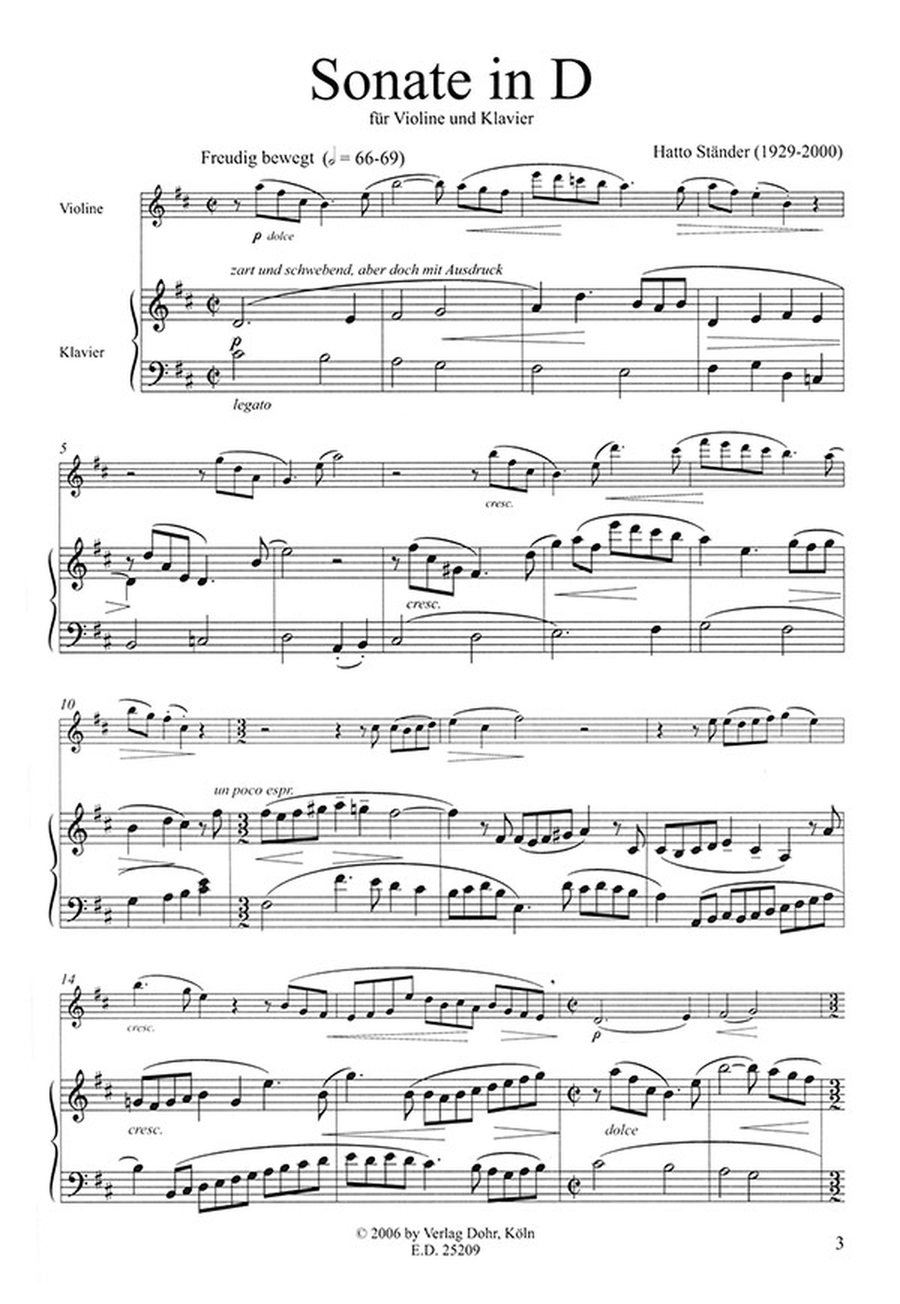 Sonate in D für Violine und Klavier (1950) Violin Solo scores gallery preview page 2