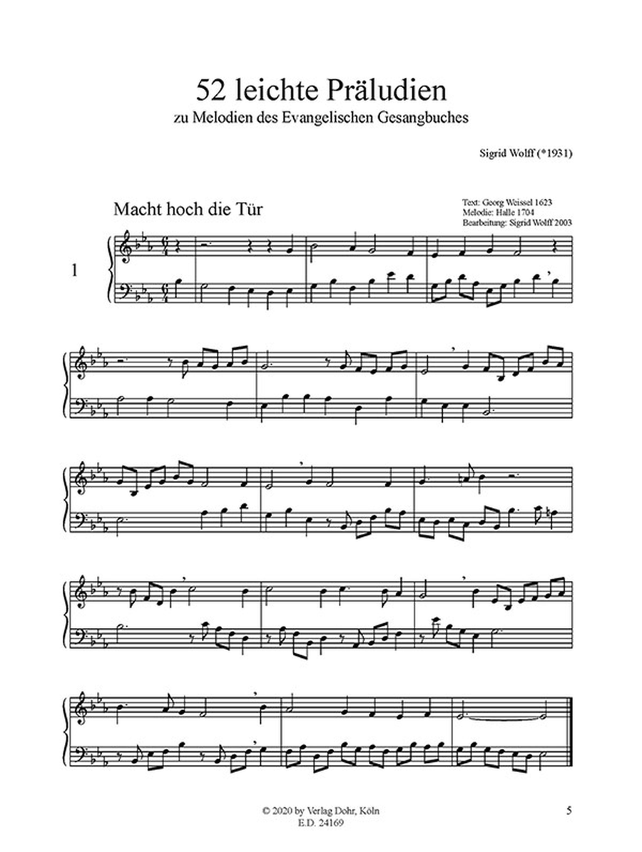 52 leichte Präludien für Orgel manualiter -zu Melodien des Evangelischen Gesangbuches- Organ scores gallery preview page 2